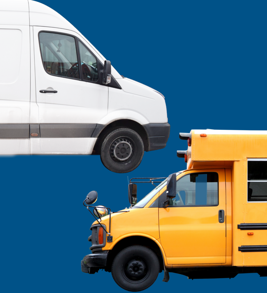 Federal law prohibits schools from purchasing or leasing new 15 passenger vans for the purpose of transporting students to and from school-related events unless the bus complies with the same safety requirements as school buses. Additionally, most states have restricted the number of students that can be transported on vans where the seating capacity exceeds 10 or more. The reason for these restrictions is due to the high rollover risk for these vans. When more than 10 people occupy a van the center of gravity (due to the passenger weight) moves to the rear, thus making the vehicle more difficult to handle.